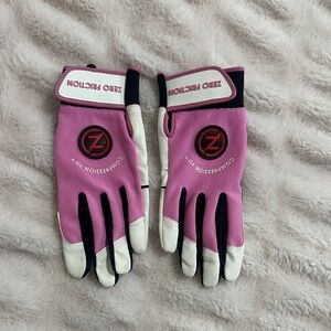 Zero Friction Pink and White Golf Gloves